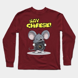 Say Cheese! – A Cute Mouse Photographer Long Sleeve T-Shirt